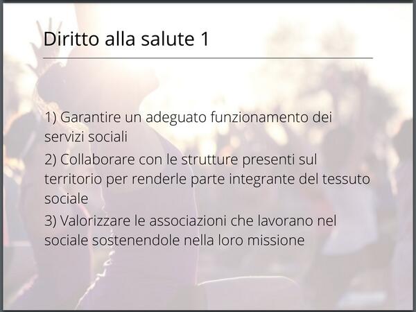Altro punto importante è il diritto alla salute: rete virtuosa unendo ancora di più le associazioni #opendalmine http://t.co/B08pKkm5kE